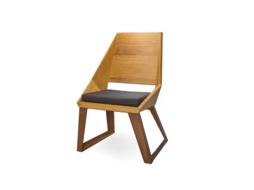Chaise Quan Structure bois Irocco et pieds acier