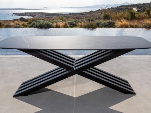 Table extérieur onyx gris face Nicolazi design