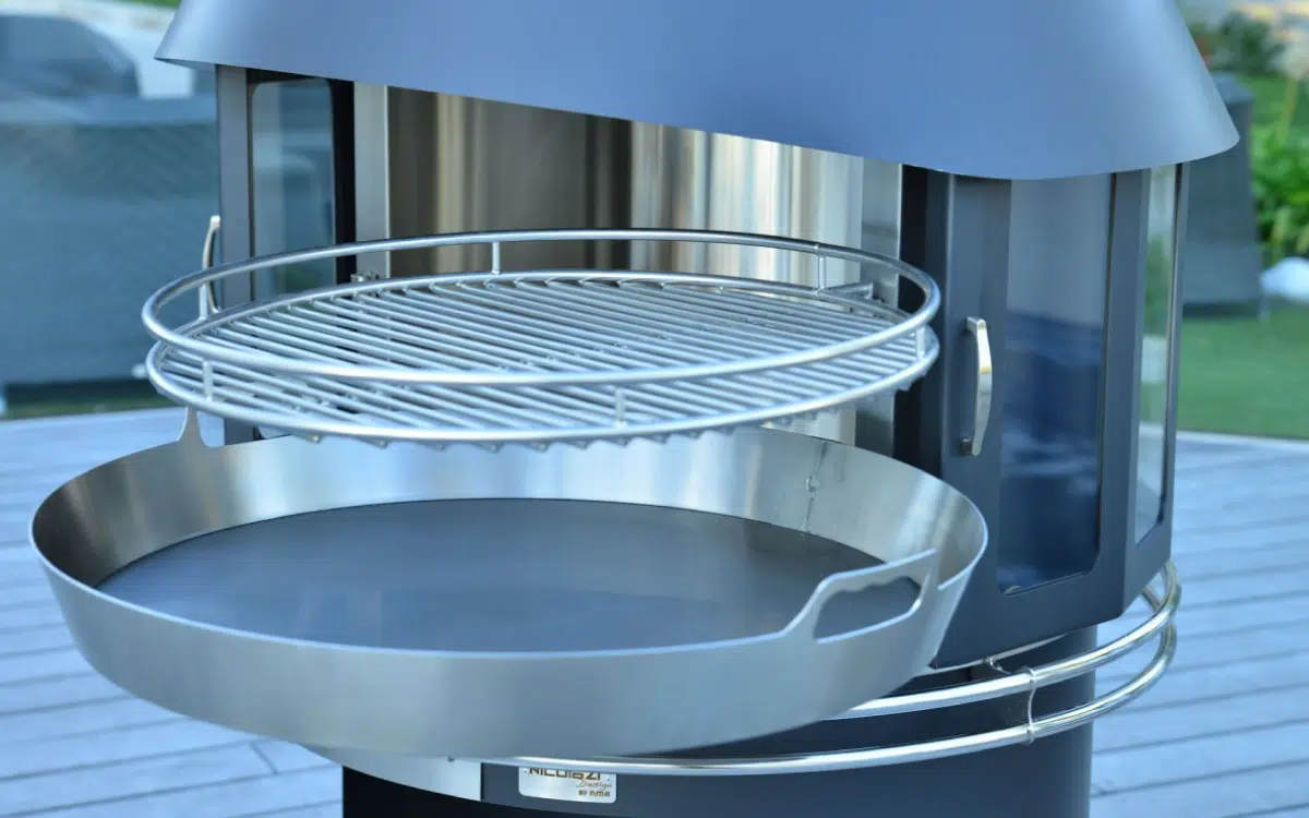 Plat à paëlla Inox pour cheminée d'extérieur Nicolazi Design