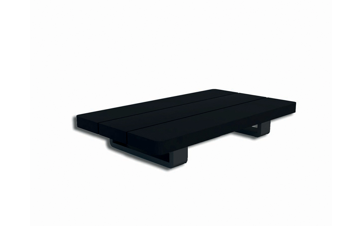 table basse d'extérieur neo alu gris plateau black
