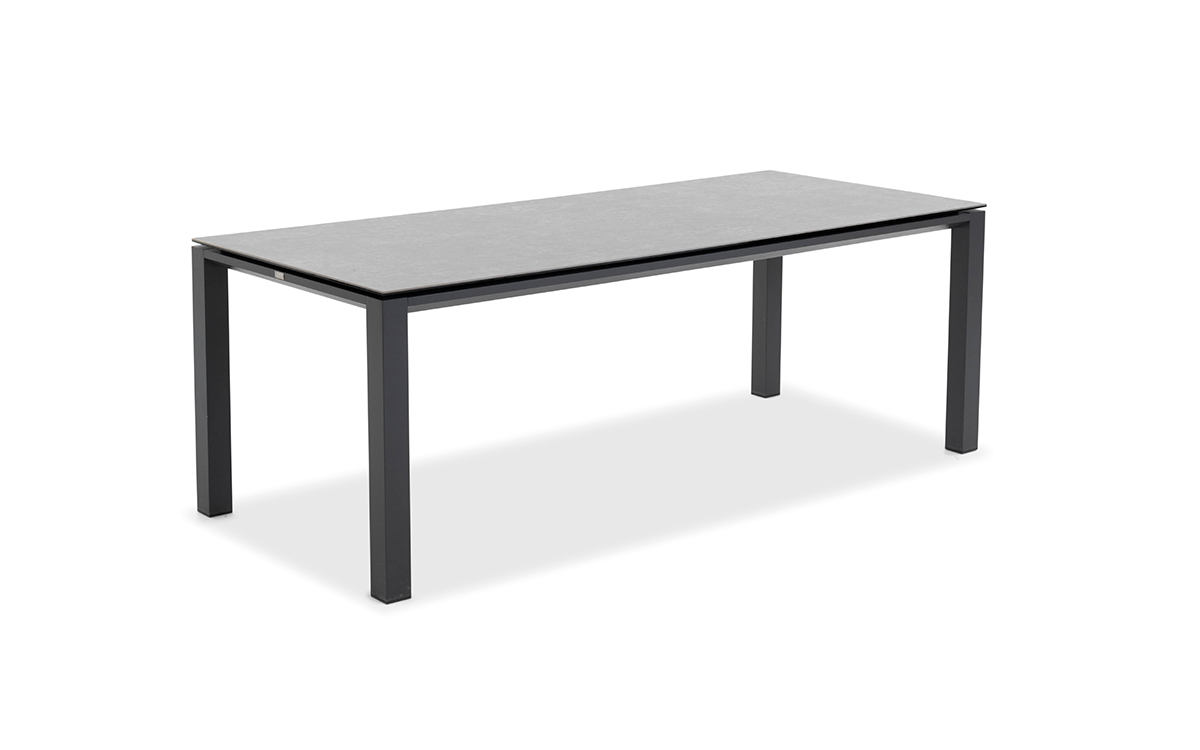 Table fixe d'extérieur edelweiss alu gris plateau ceramique beton